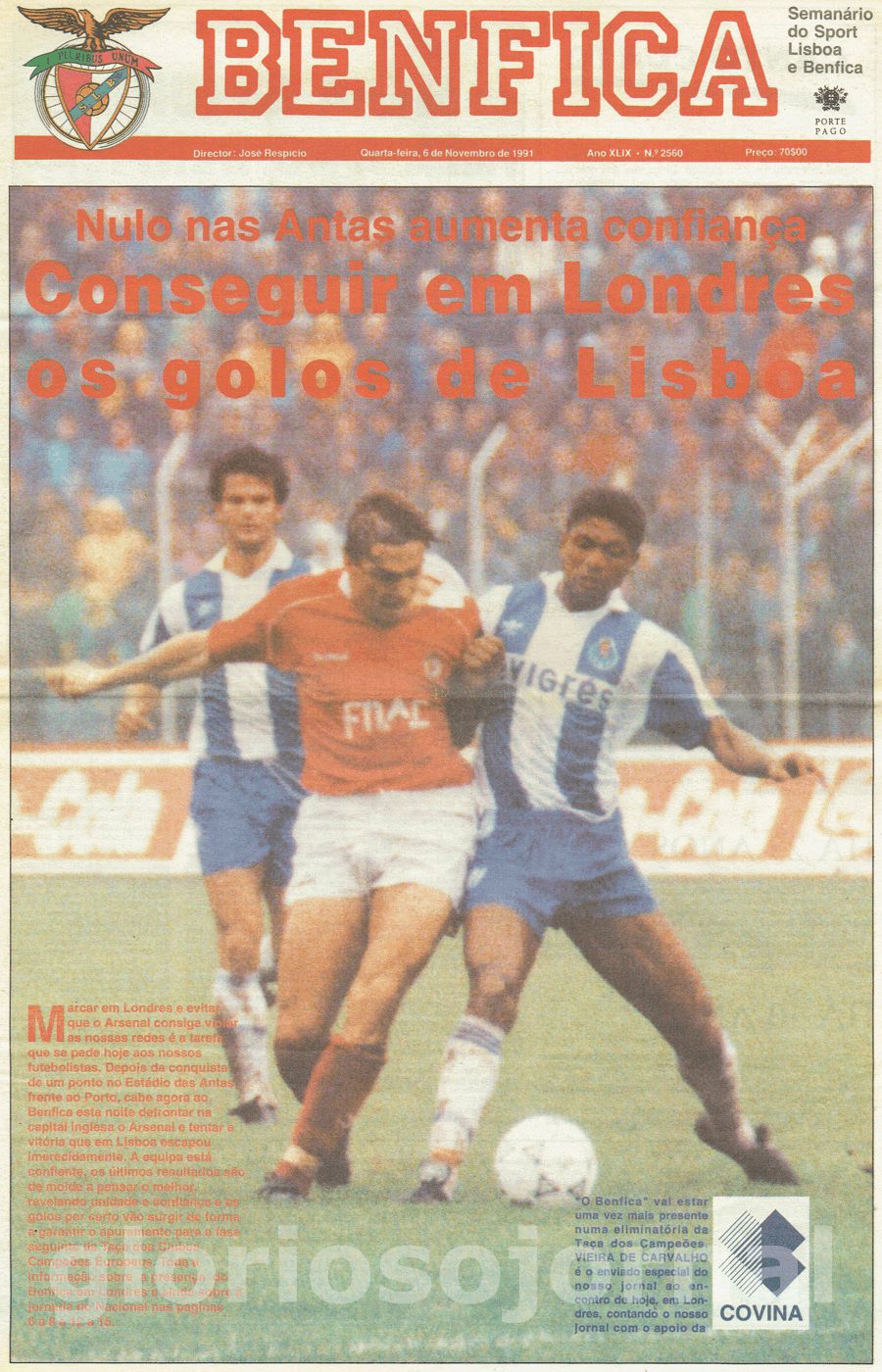 jornal o benfica 2560 1991-11-06